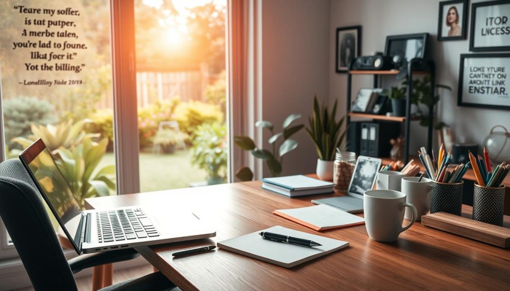 A cozy home office with a wooden desk, a laptop, and various office supplies arranged neatly. In the background, a large window overlooks a serene garden, bathed in warm, natural light. On the desk, a pen and a notebook are positioned next to a cup of coffee, conveying a productive and collaborative atmosphere. The walls are adorned with inspiring quotes and framed photographs, hinting at the personal connections and relationships that are the foundation of effective link building strategies. A cozy home office with a wooden desk, a laptop, and various office supplies arranged neatly. In the background, a large window overlooks a serene garden, bathed in warm, natural light. On the desk, a pen and a notebook are positioned next to a cup of coffee, conveying a productive and collaborative atmosphere. The walls are adorned with inspiring quotes and framed photographs, hinting at the personal connections and relationships that are the foundation of effective link building strategies.
